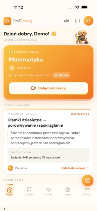 Pulpit z najbliższą lekcją