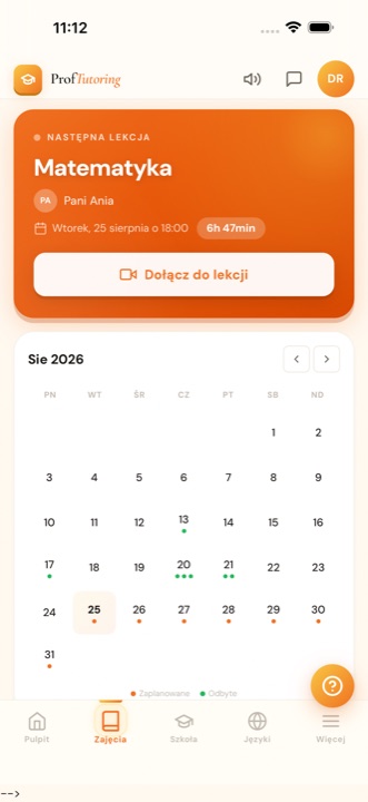 Lista zajęć ucznia