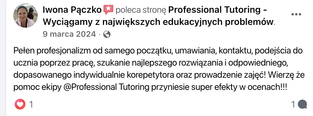 Opinia – Iwona Pączko